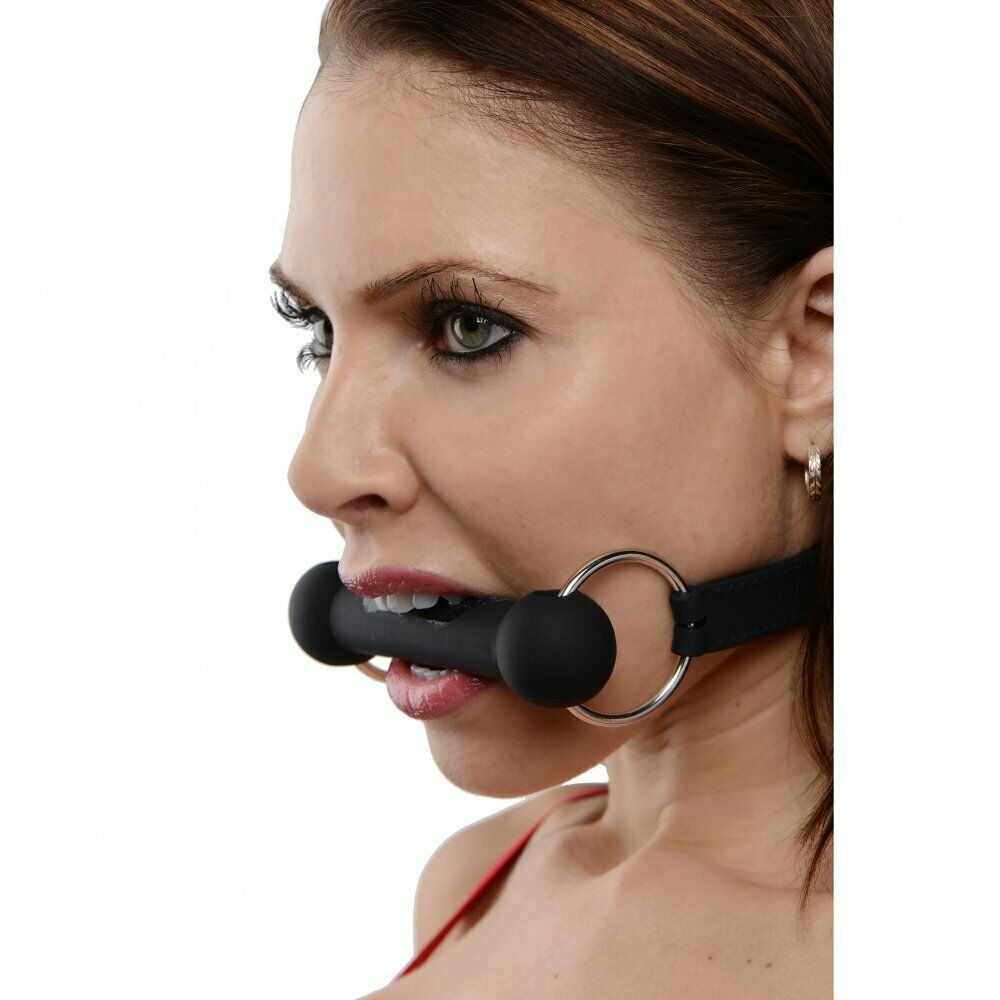 Кляп-вуздечка силіконова, чорна (41380), zoom