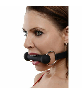 Кляп-вуздечка силіконова, чорна - No Taboo