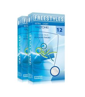 Презервативы ультратонкие Freestyles Ultra Light латексные, 0.04 мм, 12 шт