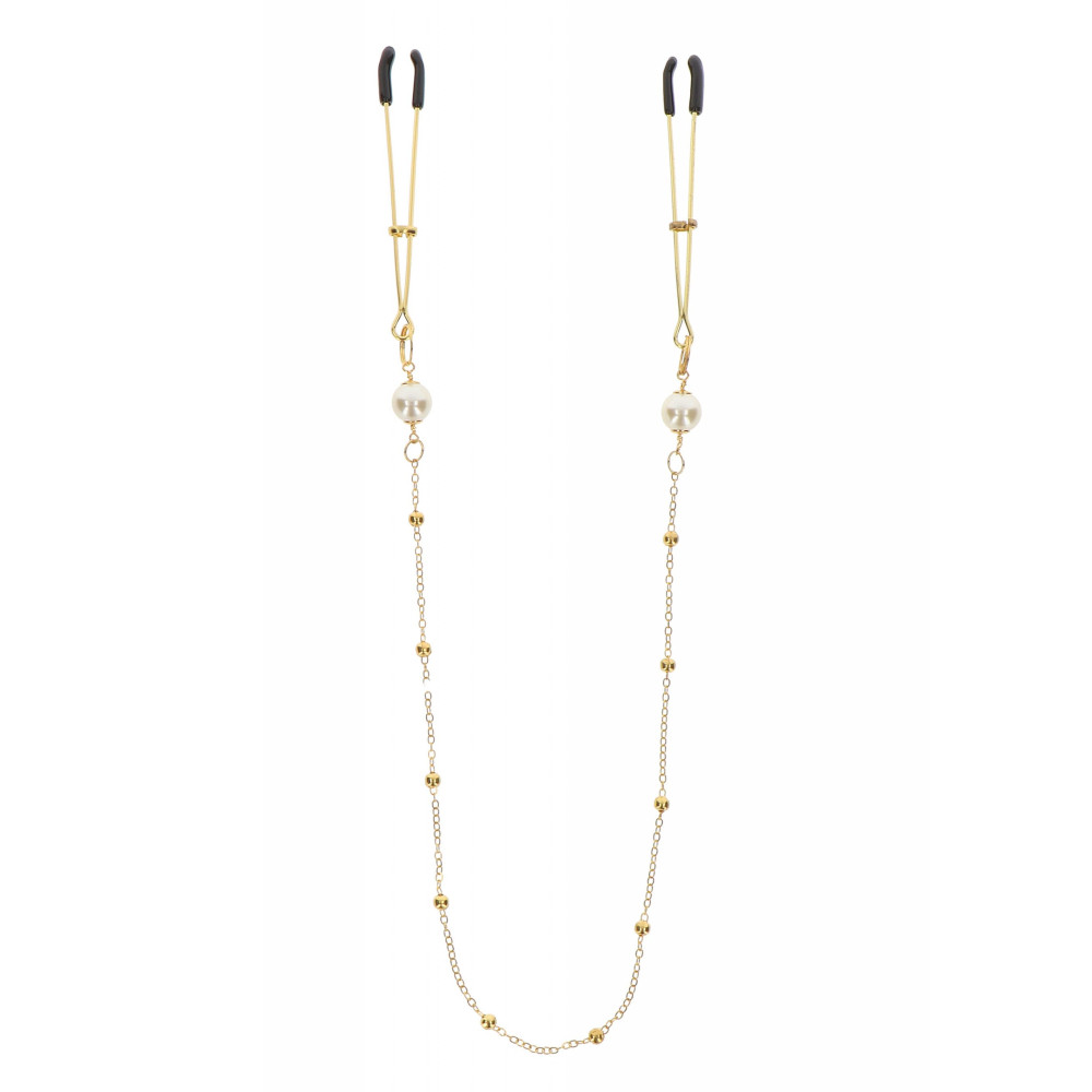 Зажимы на соски с цепочкой Taboom, золотой 52,5 см (207791), zoom