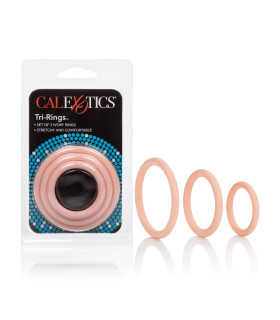 Набор эрекционных колец Cal Exotics Tri-Rings Beige, бежевый - No Taboo