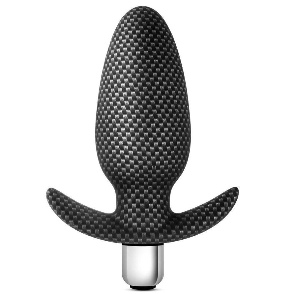 Анальная пробка с вибрацией Blush Spark Carbon, силиконовая, черная, 12 х 4 см (38550), zoom
