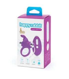 Эрекционное кольцо с вибрацией Happy Rabbit, силиконовое, фиолетового цвета - No Taboo