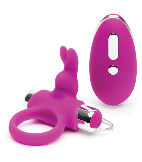 Эрекционное кольцо с вибрацией Happy Rabbit, силиконовое, фиолетового цвета - No Taboo