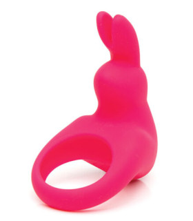 Ерекційне кільце Happy Rabbit з вібрацією, рожеве, 3.2 см - No Taboo