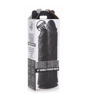 Подвійний фалоімітатор реалістичний Master Cock, чорний, 25 х 9 см - No Taboo