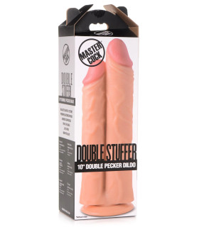 Подвійний фалоімітатор реалістичний Master Cock, бежевий, 25 х 9 см - No Taboo