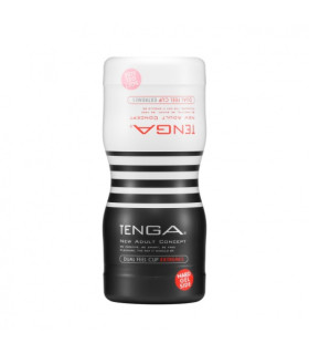 Мастурбатор нереалистичный с двумя отверстиями Tenga Dual Sensation, рельефный, 15.5 х 6.7 см - No Taboo