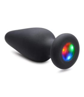 Анальная пробка L c подсветкой Booty Spark, черная, 11.5 х 4 см - No Taboo