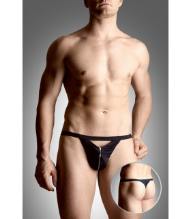 Стрінги чоловічі з блискавкою SoftLine, чорні, One Size - No Taboo