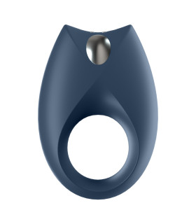 Ерекційне віброкільце Satisfyer Royal One Ring з додатком, блакитне, 7.5 х 5.2 см - No Taboo