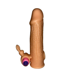 Насадка реалістична з вібрацією Top Notch, бежева, 16 х 4.2 см - No Taboo