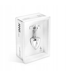 Анальная пробка S Diogol, с кристаллом Сваровски в форме клевера, металл, 5.6 х 2.5 см - No Taboo