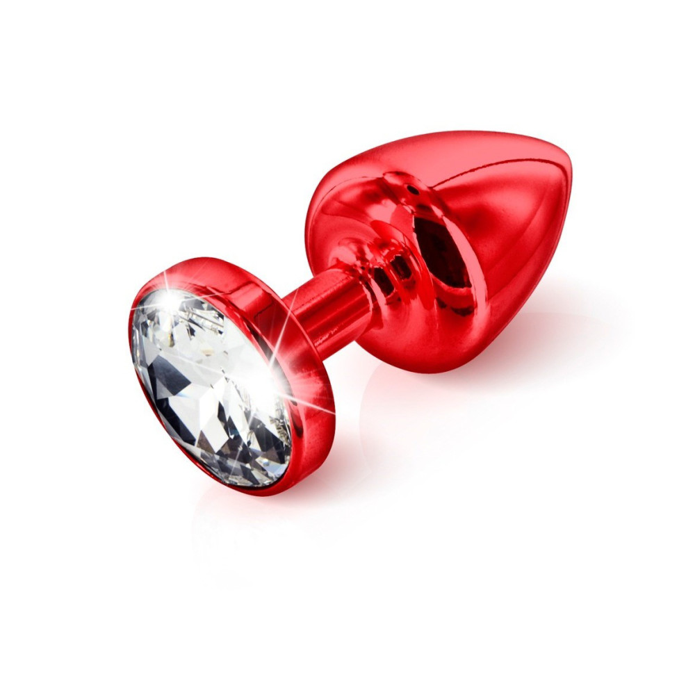 Анальная пробка S Diogol, с кристаллом Сваровски, красная, металлическая, 6 х 2.5 см (28505), zoom