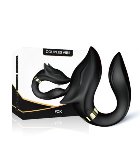 Вибратор для пар Fox, с пультом дистанционного управления, черный - No Taboo