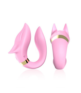 Вибратор для пар Fox, с пультом дистанционного управления, розовый - No Taboo