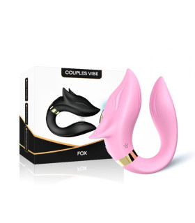 Вибратор для пар Fox, с пультом дистанционного управления, розовый - No Taboo