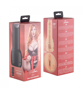 Мастурбатор реалистичный Kiiroo Feel Lauren Phillips, из киберкожи, бежевый, 22.4 х 8.9 см - No Taboo
