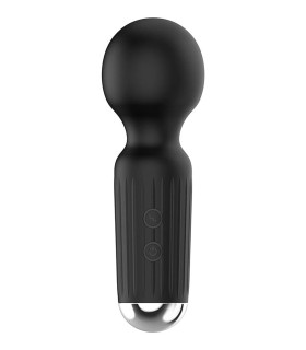Вибромассажер перезаряжаемый, силиконовый, черный, 11 х 3.5 см - No Taboo