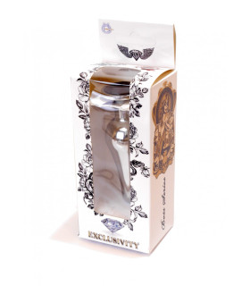 Анальная пробка с кристаллом, металлическая, серебряная, 9.5 х 3 см - No Taboo