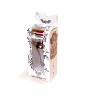 Анальная пробка с кристаллом, металлическая, темно-серебряная, 9.5 х 3 см - No Taboo