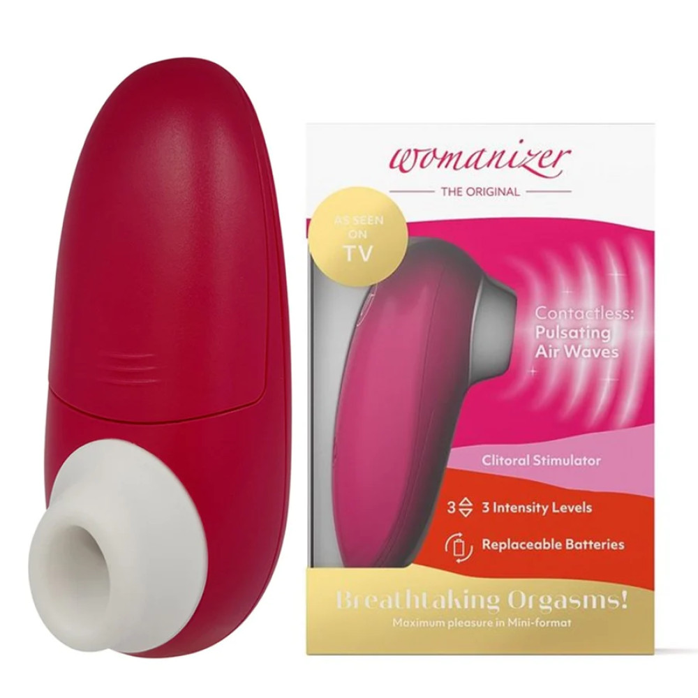 Бесконтактный стимулятор клитора Womanizer Mini Red Wine, малиновый (203447), zoom