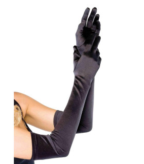 Перчатки сексуальные One Size Extra Long Opera Length Satin Gloves от Leg Avenue, черные - No Taboo