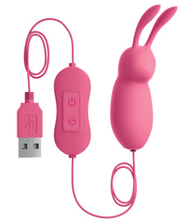 Вибропуля в виде зайчика OMG! Bullets #Cute, розовая, 8.5 х 2.5 см - No Taboo