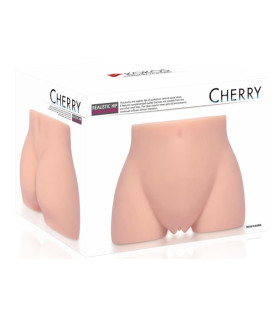 Мастурбатор вагіна реалістичний з вібрацією Kokos Cherry, з двома отворами вагіна та анус, кібершкіра - No Taboo