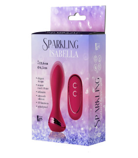 Анальний вібратор Dream Toys Sparkling з пультом та функцією накачування, рожевий, 13.6 х 3.5 см - No Taboo