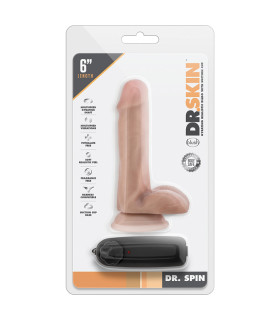 Вибратор реалистичный с вращением Dr. Skin, на присоске, 15 х 3.8 см - No Taboo