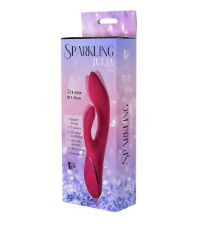 Вібратор-кролик з функцією коливань Sparkling Julia від Dream Toys, рожевий, 21 х 4 см - No Taboo