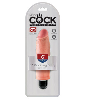 Вібратор реалістичний King Cock Vibrating Stiffy, бежевий, 15 х 4.5 см - No Taboo