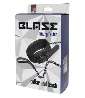 Ошейник с поводком BLAZE COLLAR AND CHAIN BLACK - No Taboo