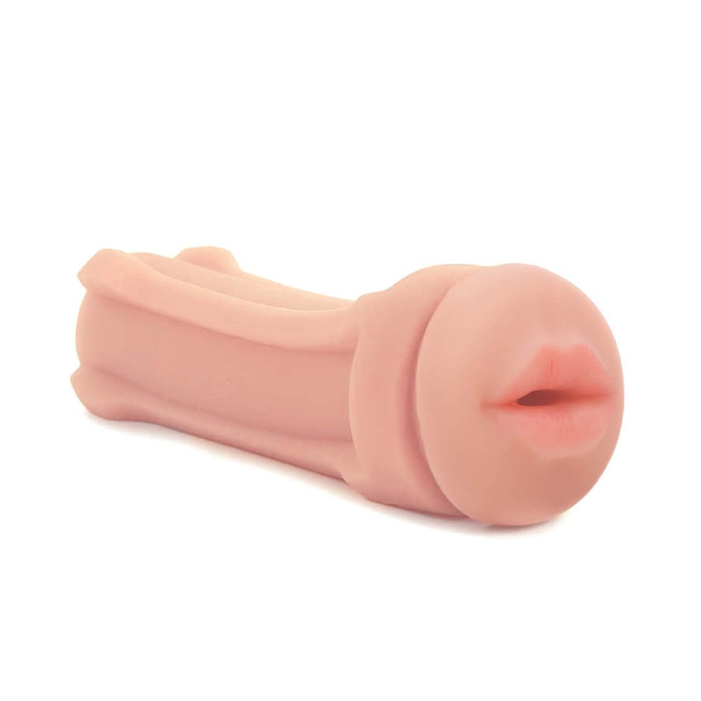 Мастурбатор рот реалистичный в колбе Happy Ending, с внутренним рельефом, бежевый, 15 х 6 см (53471), zoom