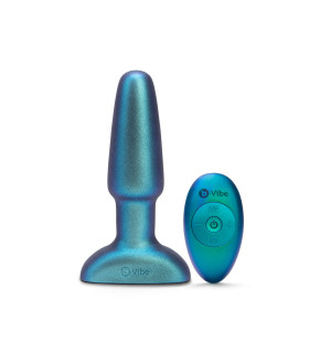 Анальная пробка с вибрацией и имитацией римминга B-Vibe Rimming 2, зеленая, 15 х 3.8 см - No Taboo