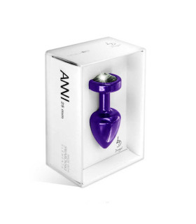 Анальная пробка S Diogol, со стразом Сваровски, из металла, фиолетовая, 6 х 2.5 см - No Taboo