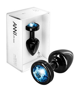 Анальная пробка S Diogol, со стразом Сваровски, из металла, черная, 6 х 2.5 см - No Taboo