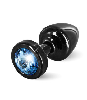 Анальная пробка S Diogol, со стразом Сваровски, из металла, черная, 6 х 2.5 см - No Taboo