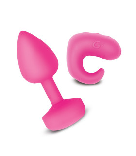 Набор анальная пробка и вибратор на палец Gvibe Gkit, розового цвета, 8 х 3 см - No Taboo