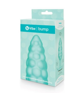 Анальна пробка з вібрацією B-Vibe Texture Bump, рельєфна, блакитна, 12 х 3.5 см - No Taboo