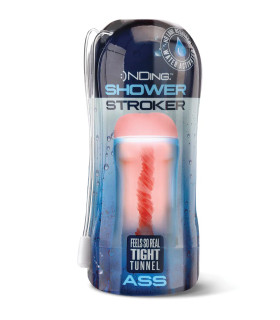 Мастурбатор анус реалистичный в колбе Happy Ending, с внутренним рельефом, бежевый, 15 х 6 см - No Taboo