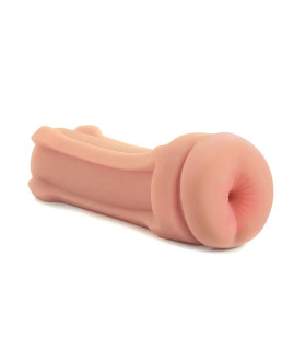 Мастурбатор анус реалистичный в колбе Happy Ending, с внутренним рельефом, бежевый, 15 х 6 см - No Taboo