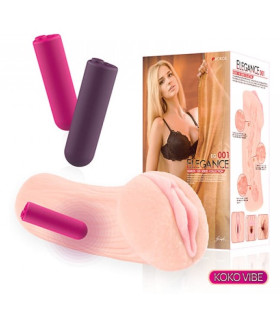 Мастурбатор реалистичный с вибрацией Kokos Elegance 001, киберкожа, 16 х 7 см - No Taboo
