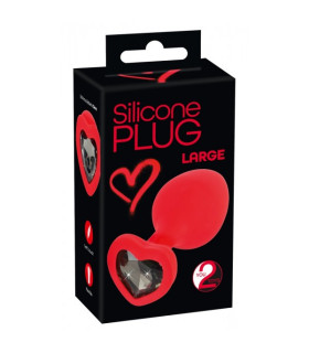 Анальна пробка із кристалом у вигляді серця You2Toys, червона, 9 х 4 см - No Taboo