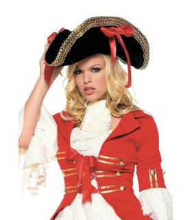 Піратський капелюх зі стрічкою та золотим оздобленням Pirate Hat with Gold Trim від Leg Avenue, чорний - No Taboo