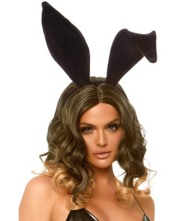 Ушки зайчика Velvet Rabbit Ear Headband от Leg Avenue, черные - No Taboo
