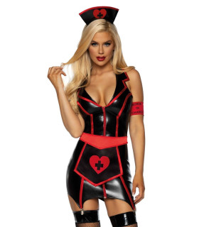 Костюм сексуальной медсестры XS Naughty Nurse Leg Avenue, 4 предмета - No Taboo