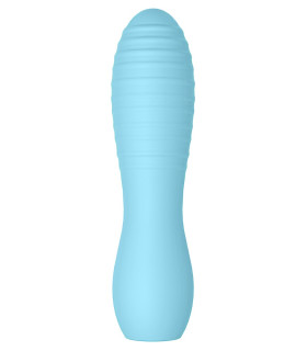 Мини-вибратор с рельефом Cuties 3, голубой, 10.8 х 2.8 см - No Taboo