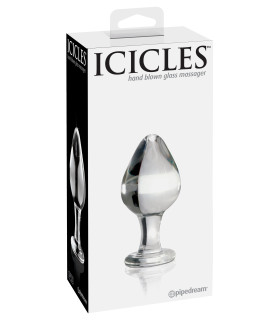 Анальная пробка Icicles No. 25, стеклянная, прозрачная, 9 х 4.4 см - No Taboo